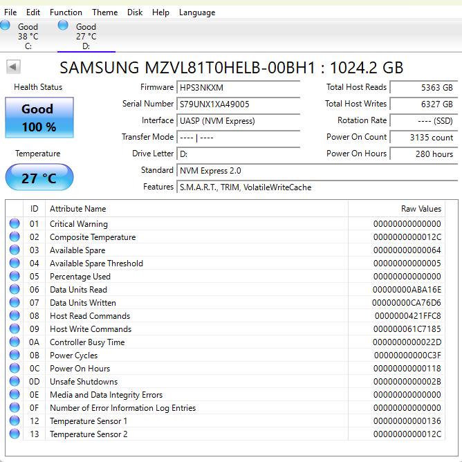 Samsung 2280mm PM9C1 1TB M.2 NVMe Gen 4.0 x 4 SSD MZVL81T0HELB-00BH1