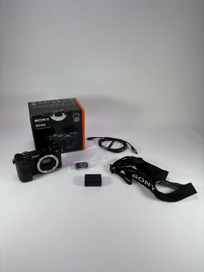 Sony Alpha a6400 24.2MP 4K Mirrorless Digital Camera Black Body Only - Boxed Kit