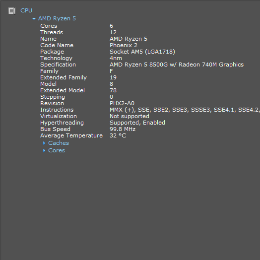 AMD Ryzen 5 8500G 3.50GHz 6 Core 100-00001491 12 Thread AM5