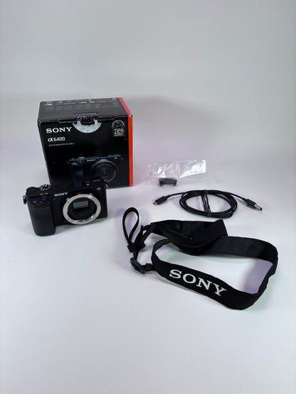 Sony Alpha a6400 24.2MP 4K Mirrorless Digital Camera Black Body Only - Boxed Kit