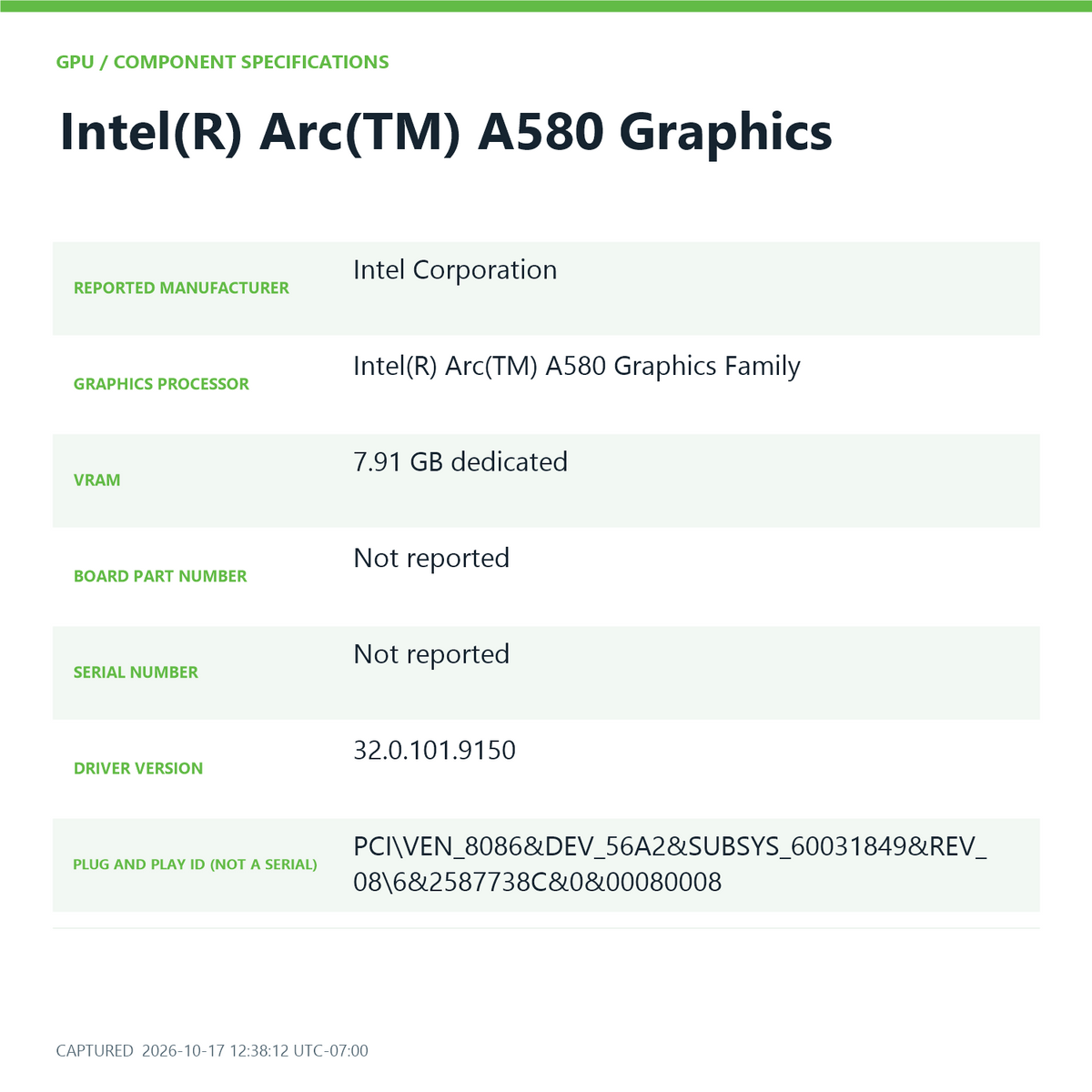 AsRock Arc A580 Challenger 8GB GDDR6 Graphics Card 90-GA3JZZ-00UANZ